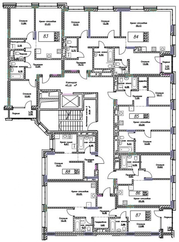 Студия № 88, 30.18 м² изображение этажа принт